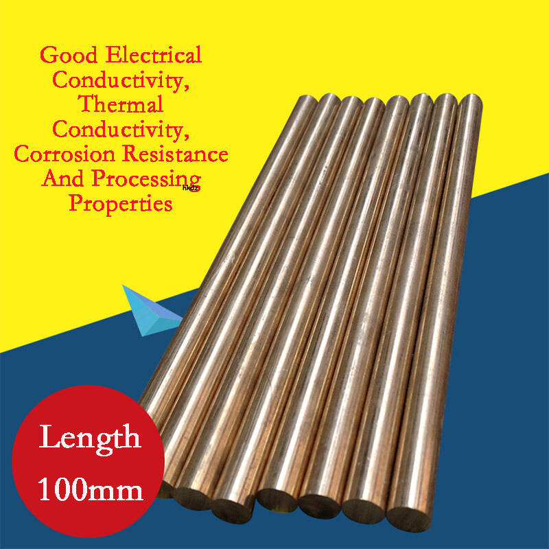 T2 Pure Copper Round Bar Rod Metal Solid Rods Anodic Dia 6mm-50mm Length 100mm