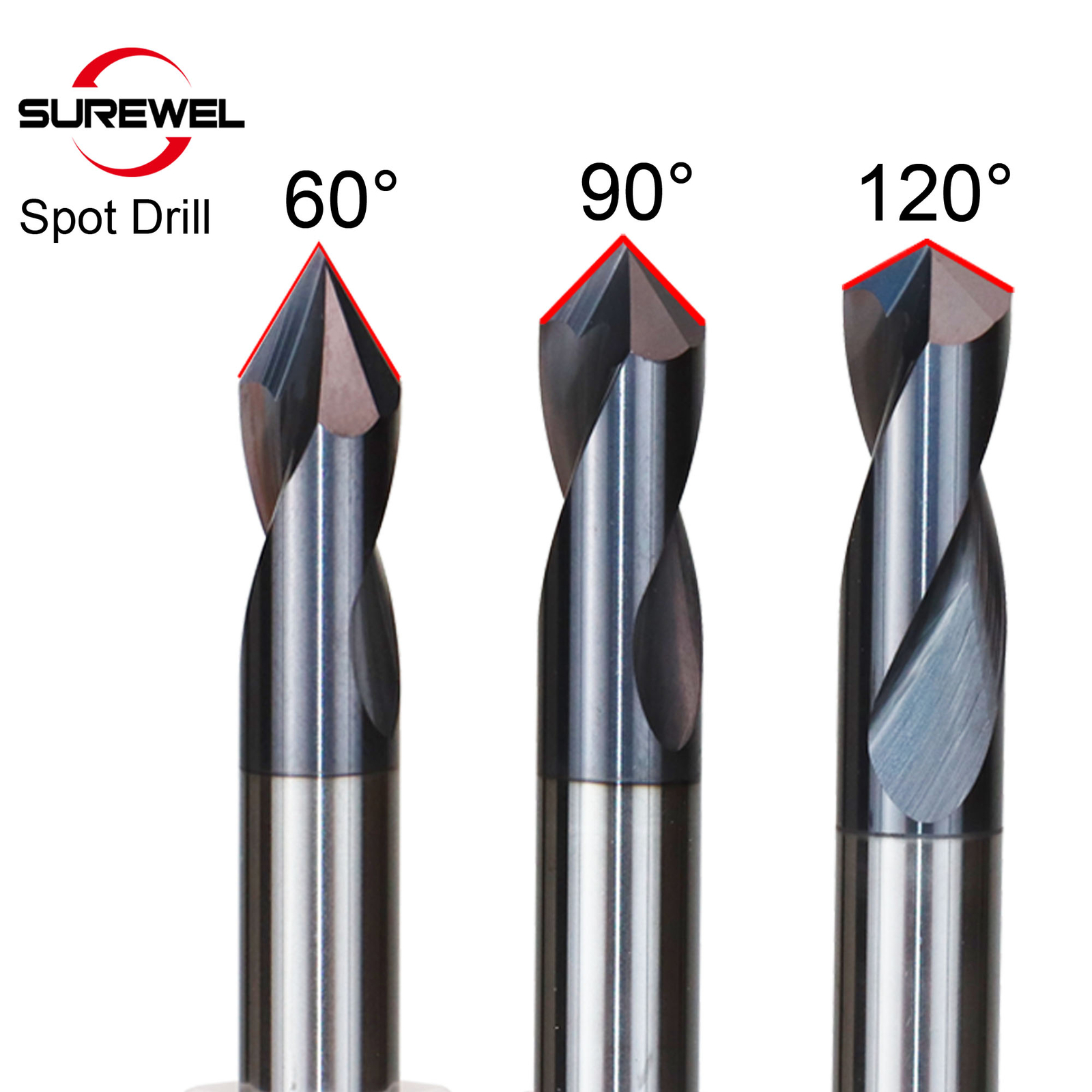 Carbide Spot Drill Stub Center Point Bit 60 90 120 Degree 1-12mm Chamfer Pilot