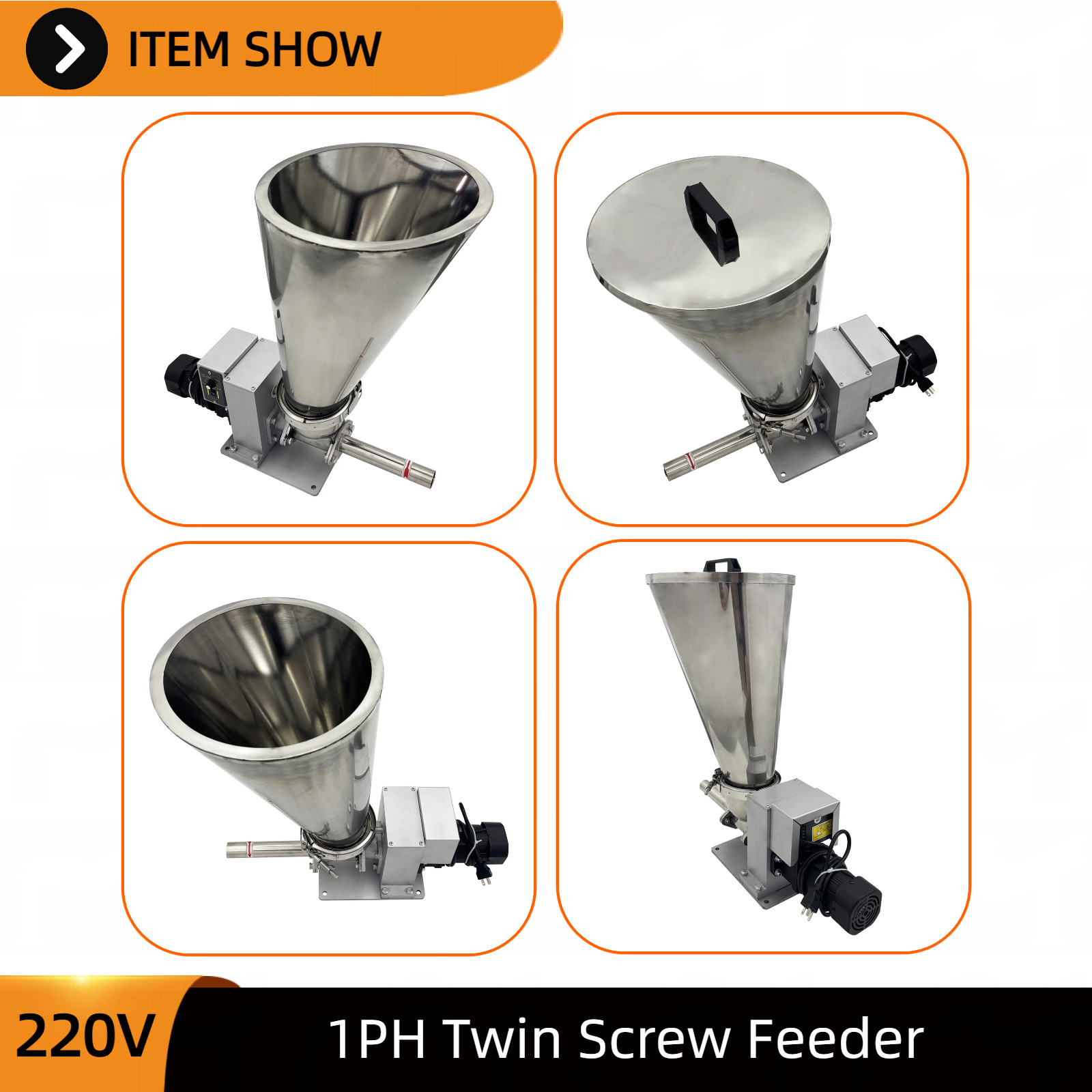 220V 1PH Single-Screw Volumetric Feeder 0.6-3kg/h for Granule Solid Materials