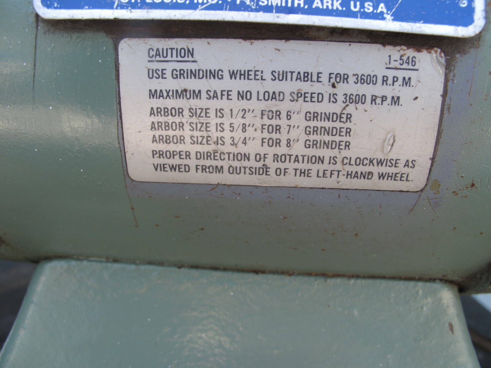 Baldor industrial grinder/buffer 1/2hp, 3600rpm, 115/230v, 1 phase 7307