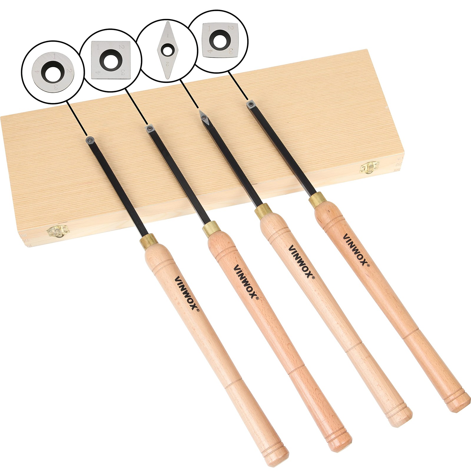 TITANIUM Coated Wood Turning Carbide Tip Set for 3 PCS & 4 PCS Carbide Turnin…