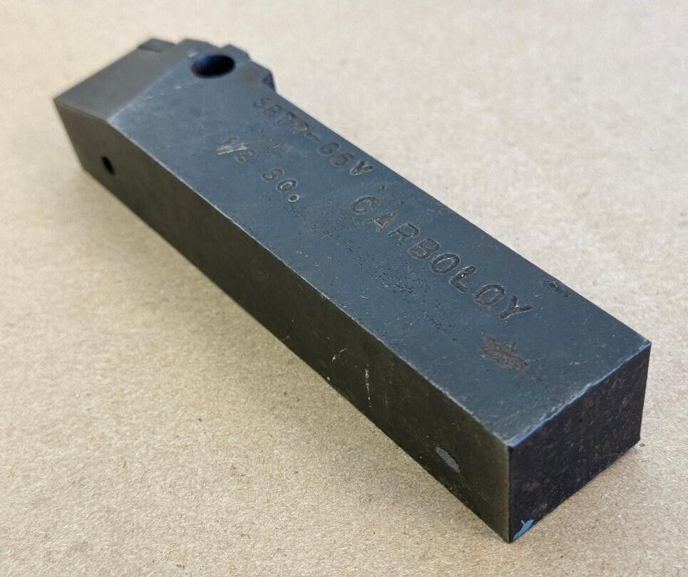 CARBOLOY INDEXABLE LATHE TOOL HOLDER PN SBTR-85V 1/2 SQ, 6″ OAL 1″X1.25″ SHANK
