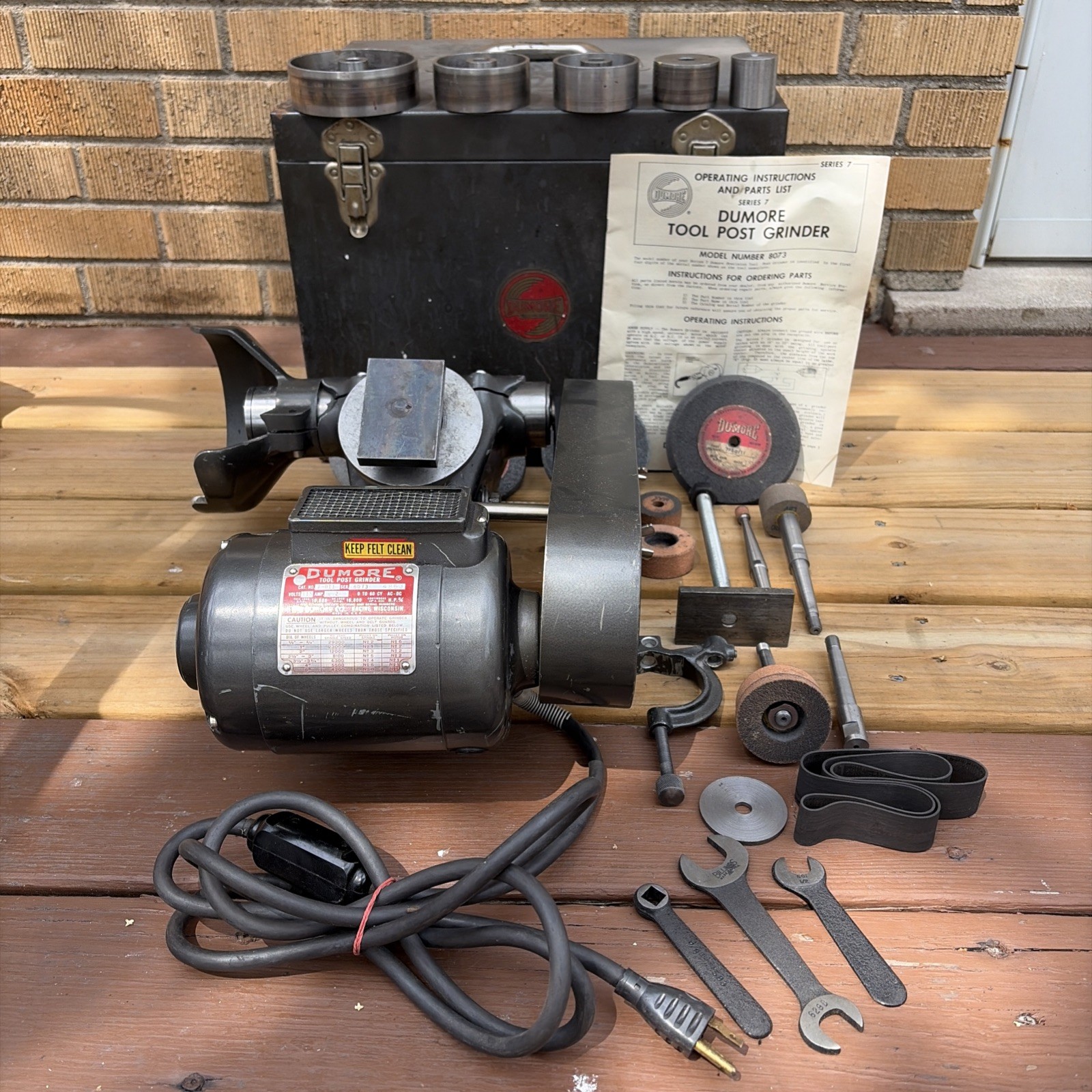 Dumore Tool Post Grinder Kit 7-011 With Case Heavy Duty Plus Extras