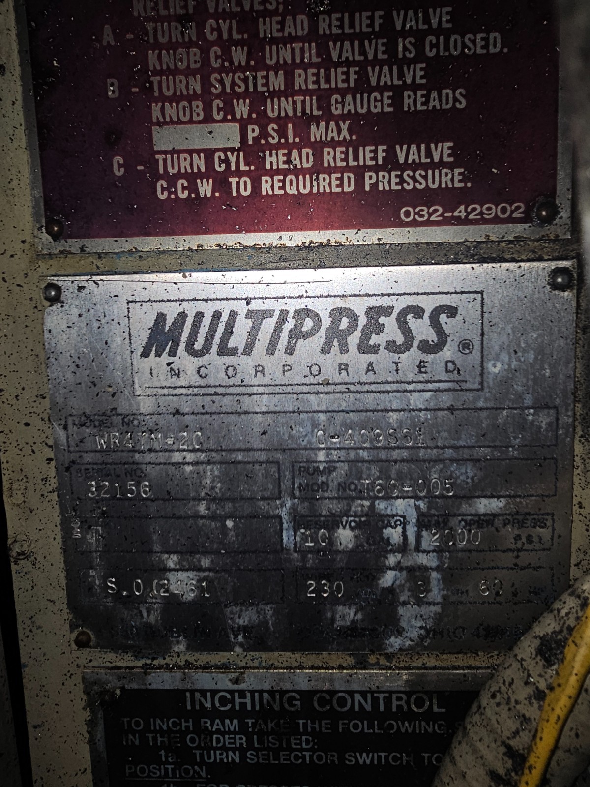 Multipress Incorporated Model I106R – 8 Ton Hydraulic Rotary Multipress, 230V