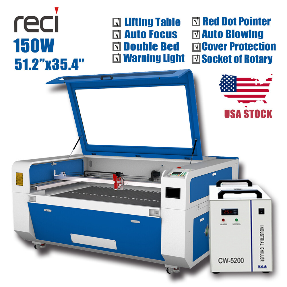 SFX 150w RECI CO2 Laser Cutter 51.2”x35.4” Lifting Workbench Auto Focus