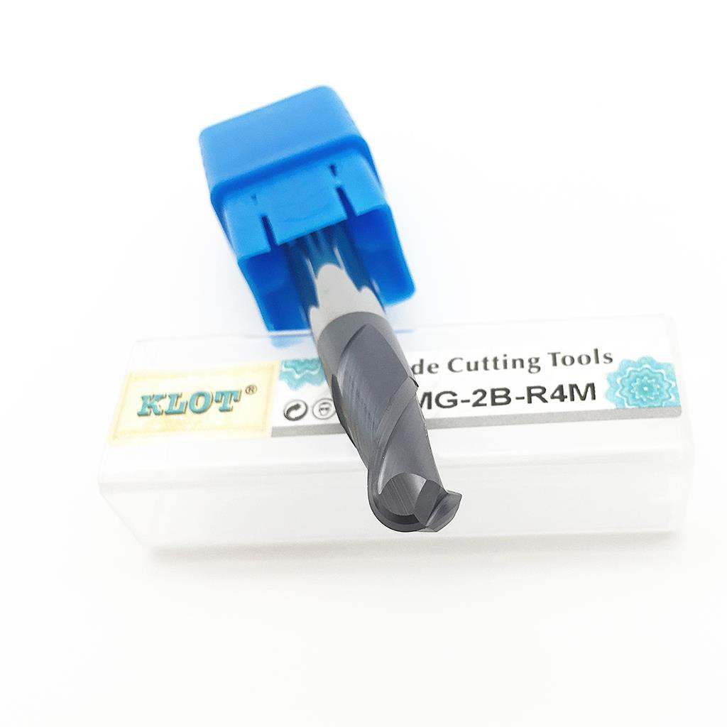 2pcs HRC50 ALTiN Coated Ball Nose Solid Carbide End Mill R0.5-R2 2-Flute