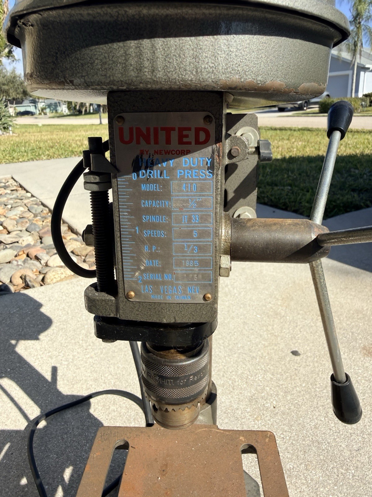 United by Newcorp heavy-duty drill press, model 410.