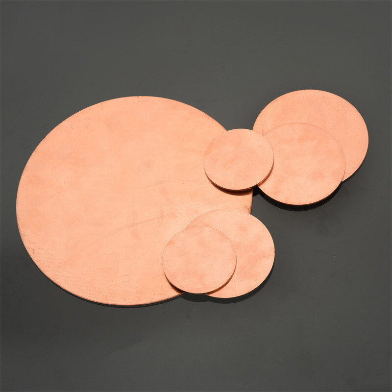 Solid Pure Copper Discs Blank Round Plate Metal Sheet Ø10-200mm Thickess 0.5-3mm