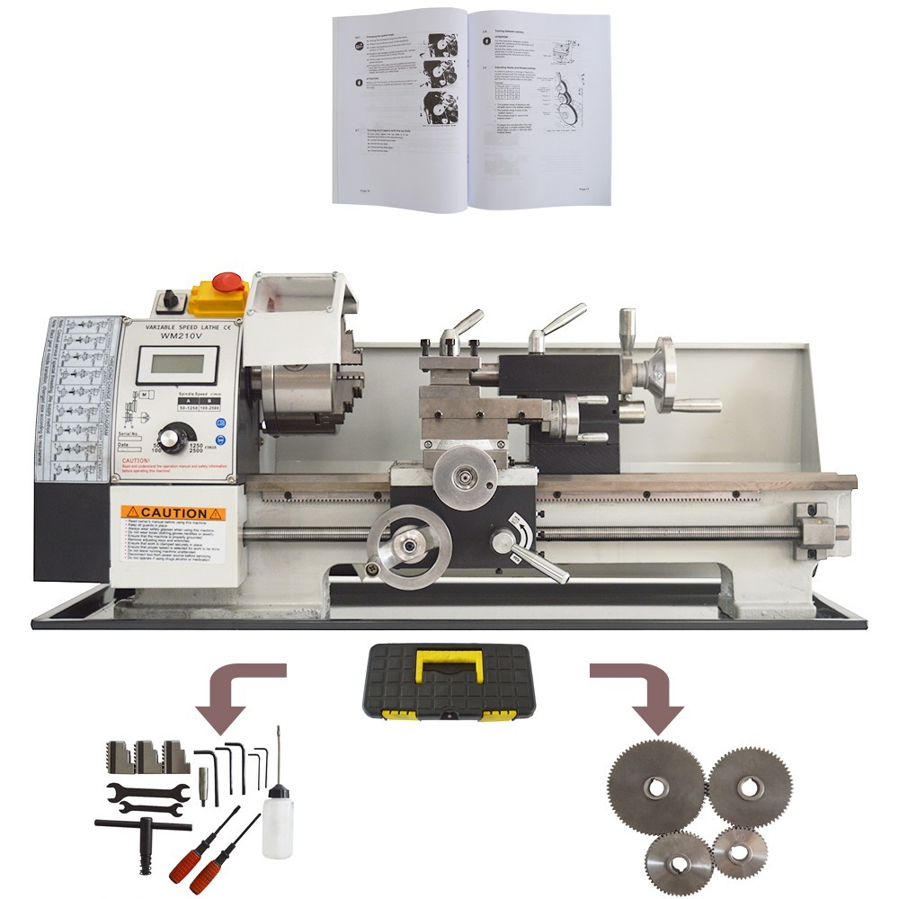110V WM210V Metric Thread Lathe Precision Metal Brushless Motor Lathe 8″*16″