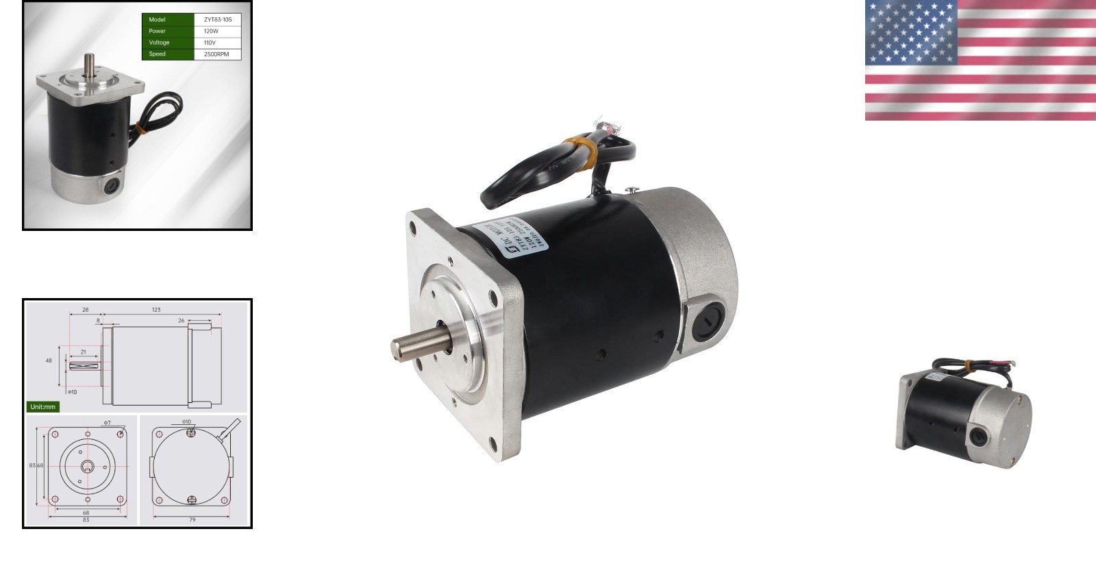 120W Lathe Motor 110V 2500RPM – Metal Lathe Replacement Part