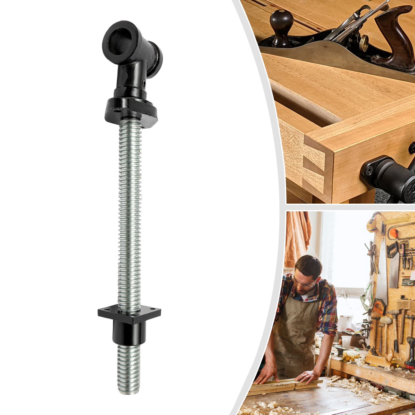Black 1.1*13in DIY Vise Tool Vise Screw Workbench Vise Screw For Wood Materials