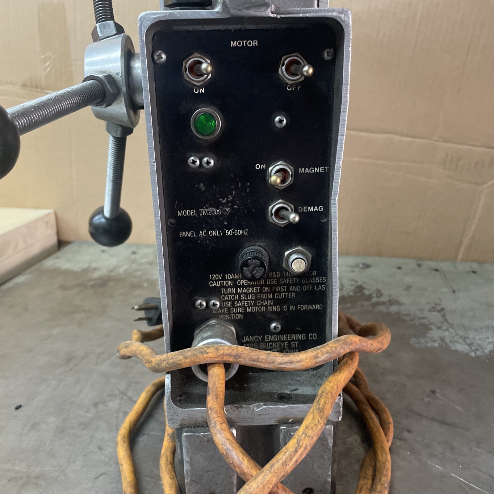 Jancy Slugger Magnetic Base Drill JM2000 With 3/4” Jacobs Chuck Demag Mode
