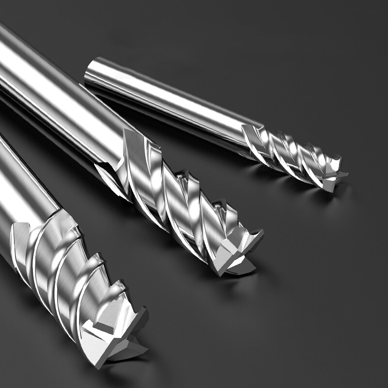 HRC75 Ceramic End Mill Solid 2/4 Flutes Spiral Milling Cutter Bits Face Ø 1-16mm