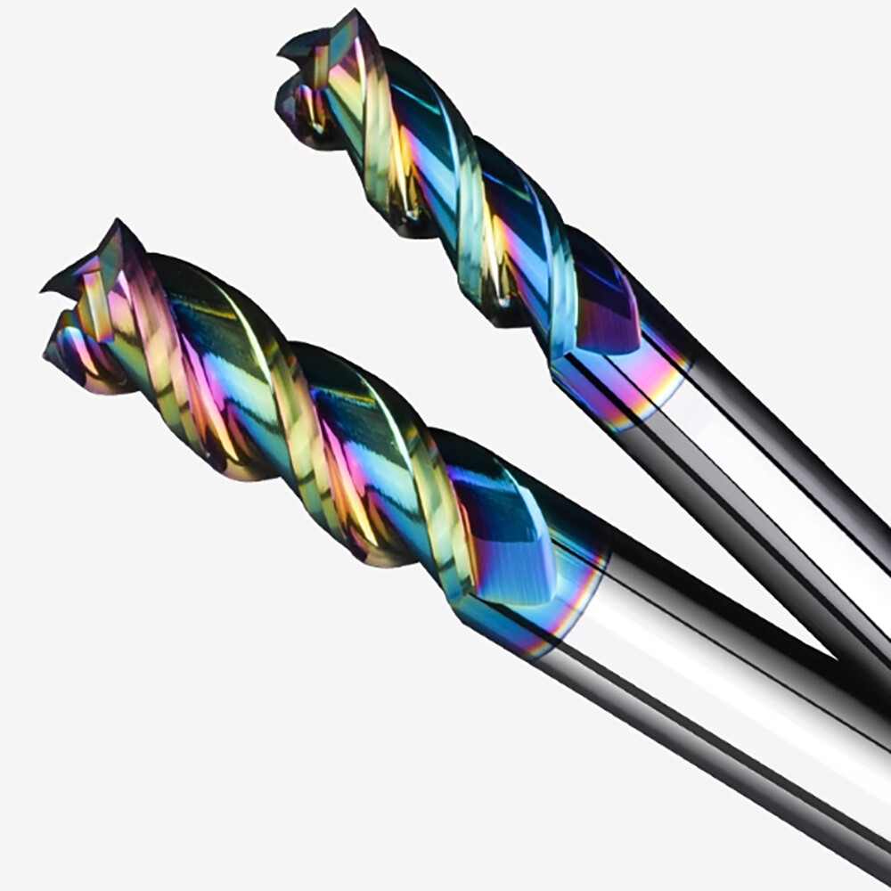 For Aluminum HRC55 Colorful Tungsten Steel Flat End Milling 1-20mm 3F CNC cutter