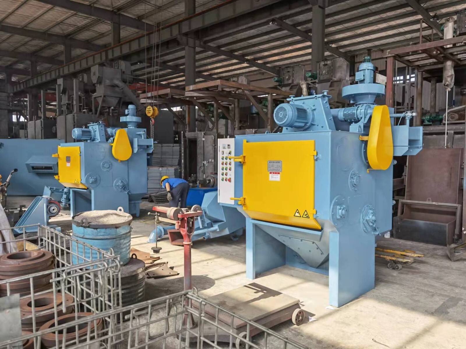 5 Cubic Foot Rubber Belt Tumble Shot Blast Machine “System” with Dust Collector