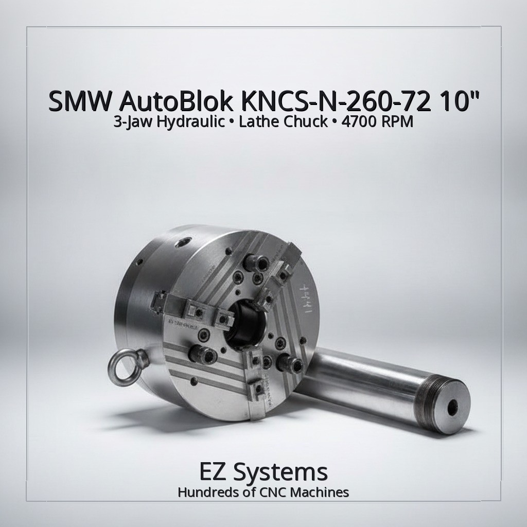 SMW AutoBlok KNCS-N-260-72 10″ 3-Jaw Hydraulic Lathe Chuck 4700 RPM