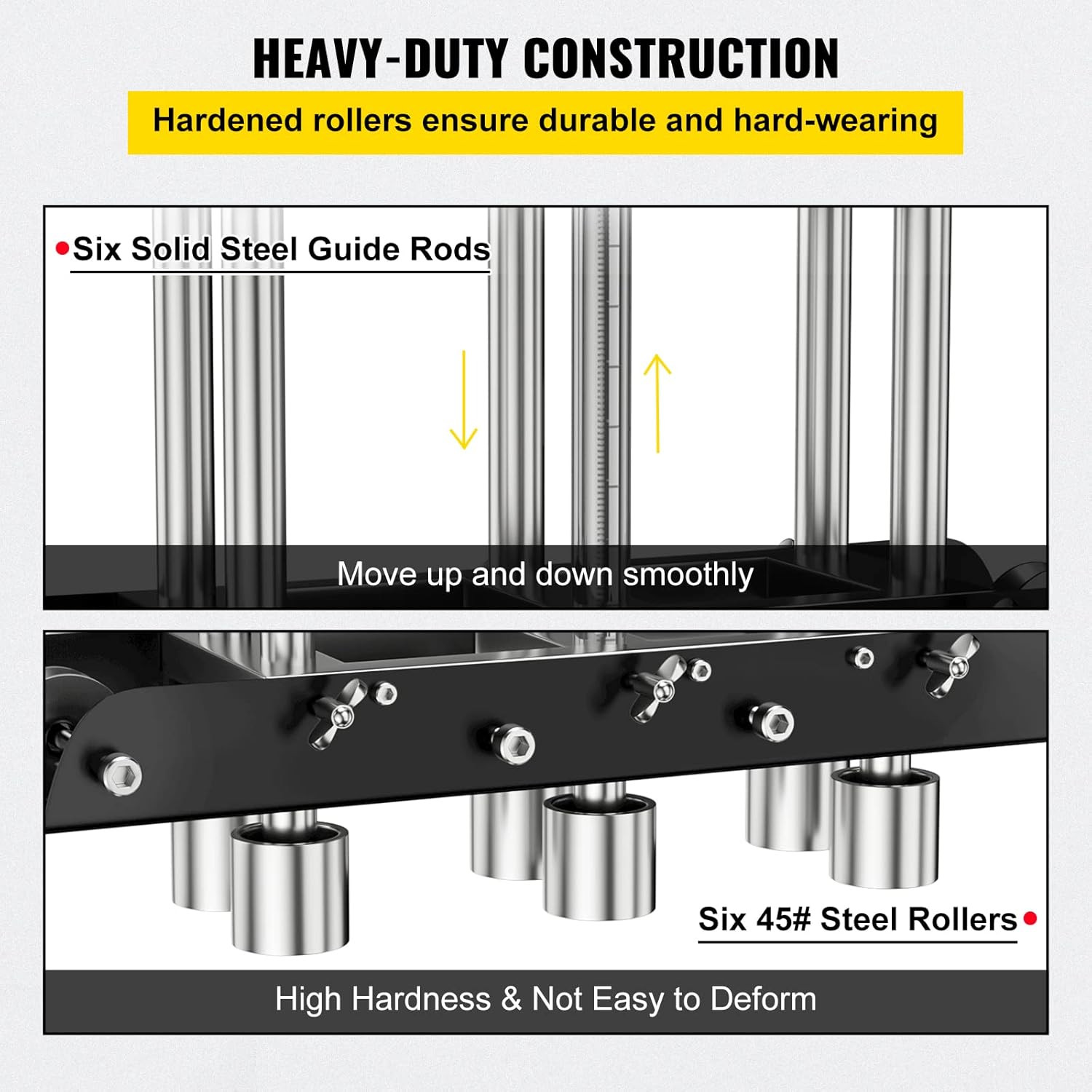 Three-Station Edge Roller Bender for 0-90° Metal Bending, Black/Silver