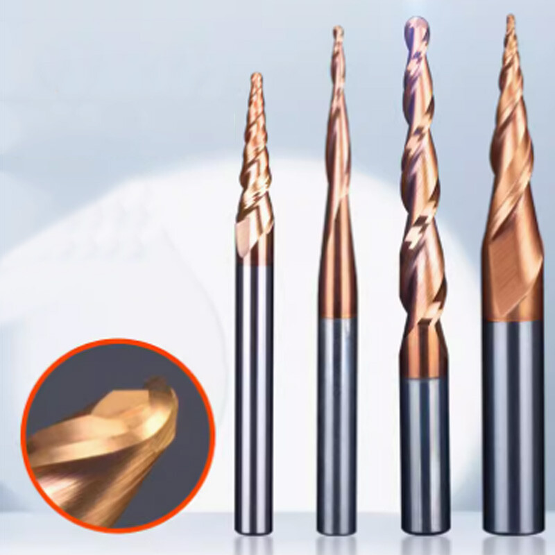 Solid Carbide Taper Ballnose End Mill Ball Nose End Mill Router Bit TiSiN Coated