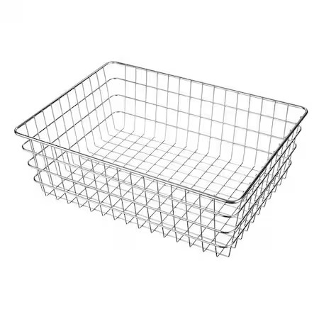 Marlin Steel Wire Products 153-12 Rectangular Storage Basket, Steel, Silver