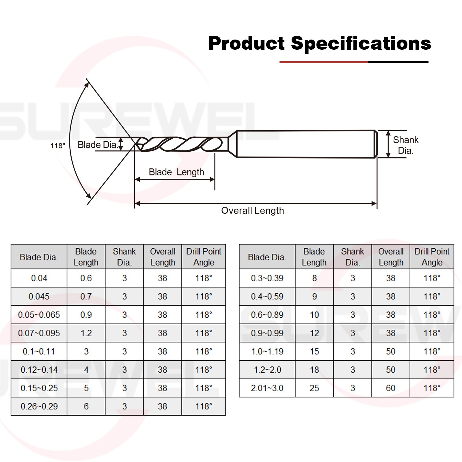 Micro Carbide Drill Bit Precision Mini CNC Hole Making 0.1mm to 3.0mm Drilling