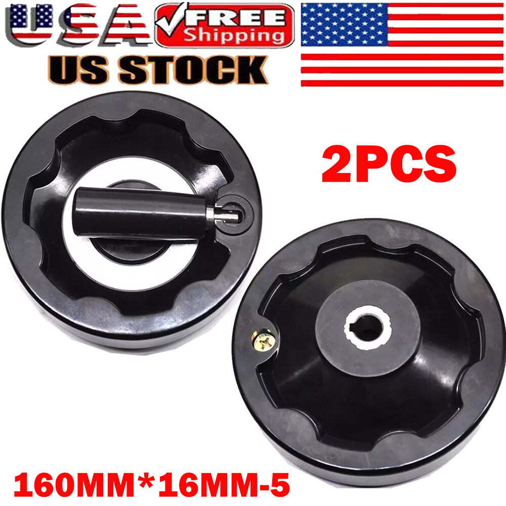 2x 16x160mm Inside Ripple Fold Away Hand Wheel For Milling Machine Black USA
