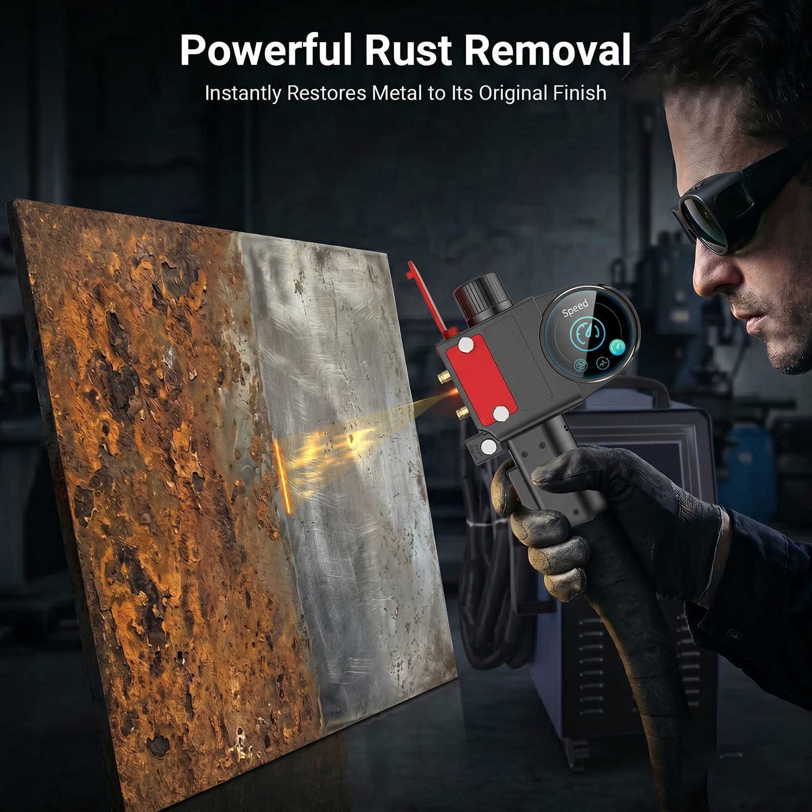 Scotle 1200W Fiber Laser Cleaning Machine Rust Paint Oxide Remover Air Cooled US