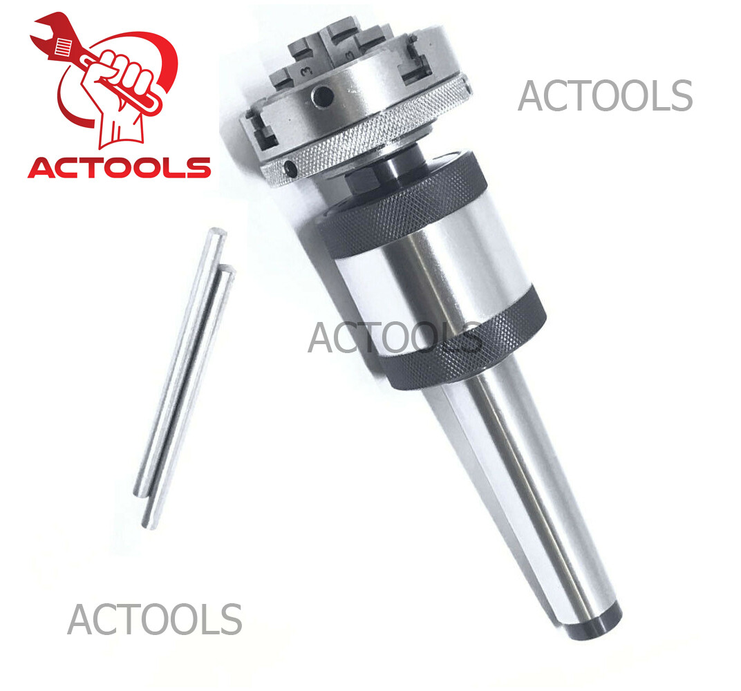 MT2 Revolving Center 2MT with 4 Jaw Self Centering 2-1/2″ 65mm Mini Lathe Chuck