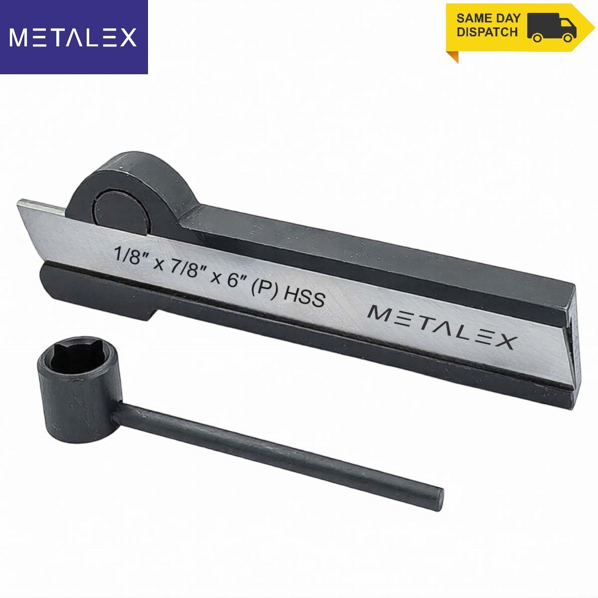5/8″ x 1-3/8″ x 7″ Lathe Cut Off Parting Tool Holder + HSS Blade 1/8″ x 7/8″ x 6