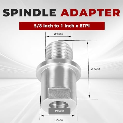 Lathe Headstock Spindle Adapter 5/8 in to 1 in x 8 TPI 45 Steel