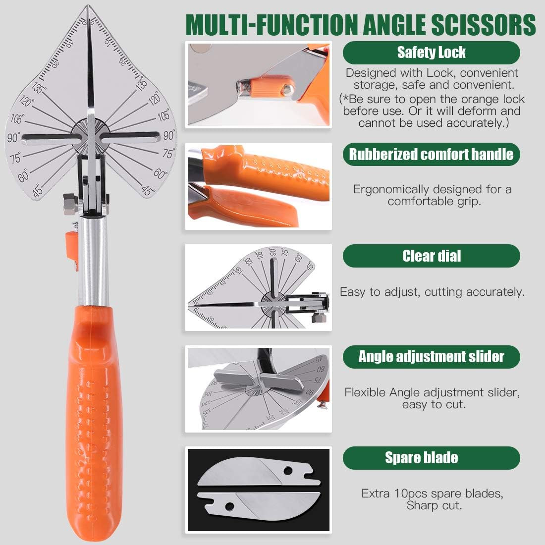 7Pcs Multi Angle Miter Shear Cutter, Multifunctional Trunking/Miter Shears with