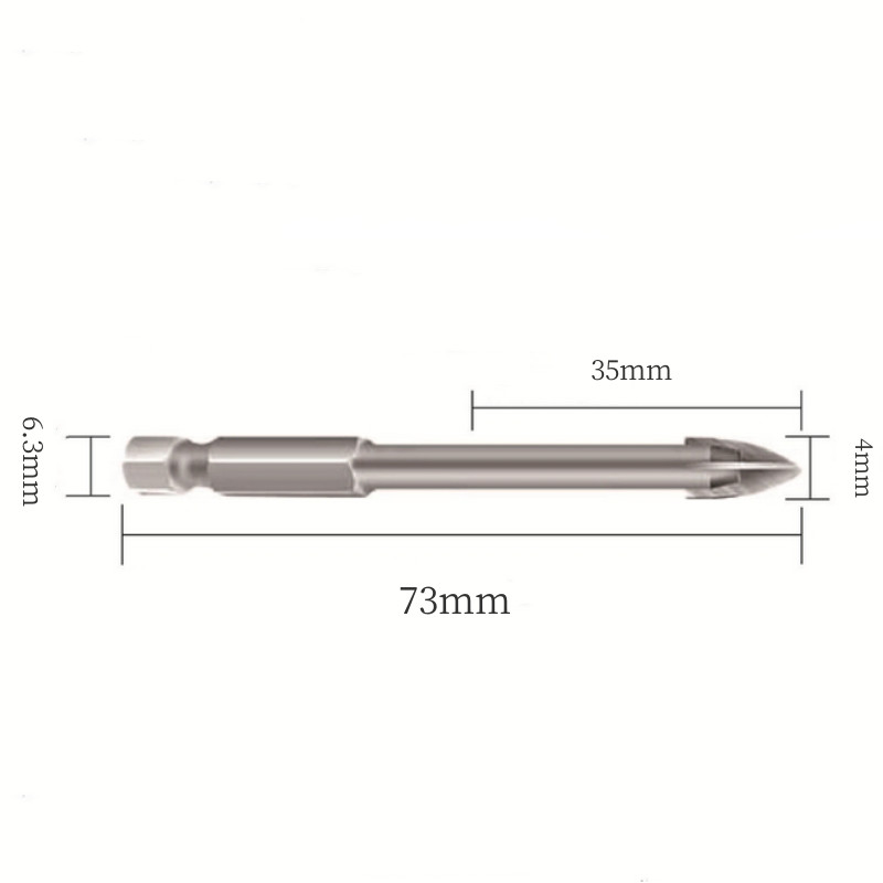 4mm Drilling Multifunctional Cemented Carbide Cross Triangle Drill Bit 10Pcs