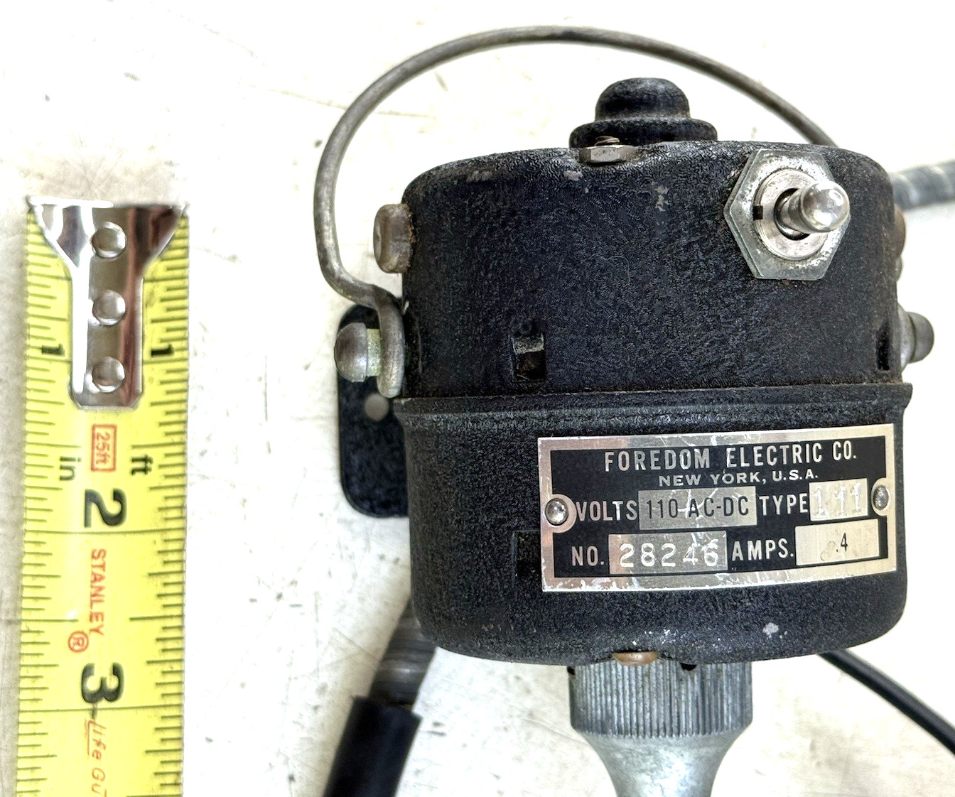 FOREDOM ELECTRIC CO. Flex Shaft Rotary Tool Volts 110 AC-DC NO.28246 /
