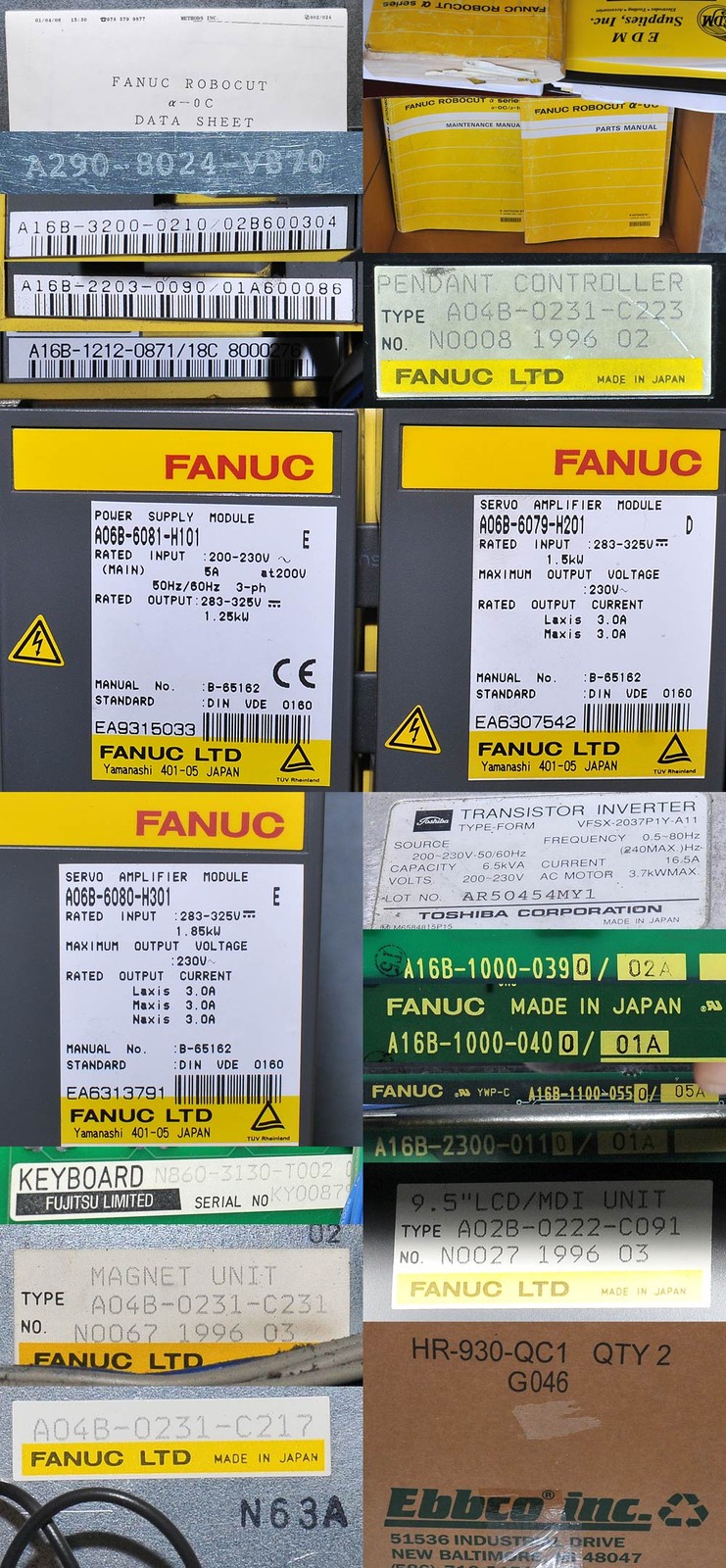 Fanuc a-0C Robocut CNC Wire-Cut Submerged EDM with 16-WC series NC Unit alpha
