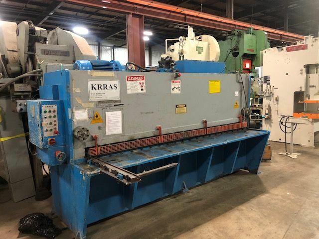 10′ x 1/4″ KRAS HYDRAULIC SHEAR120-1/16″ MAXIMUM CUTTING LENGTH 1 -3 DEGREES VAR
