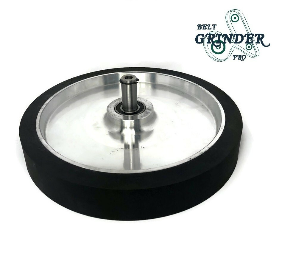 10″ Smooth Black Rubber Contact Wheel Dynamic Balance For Belt Grinder