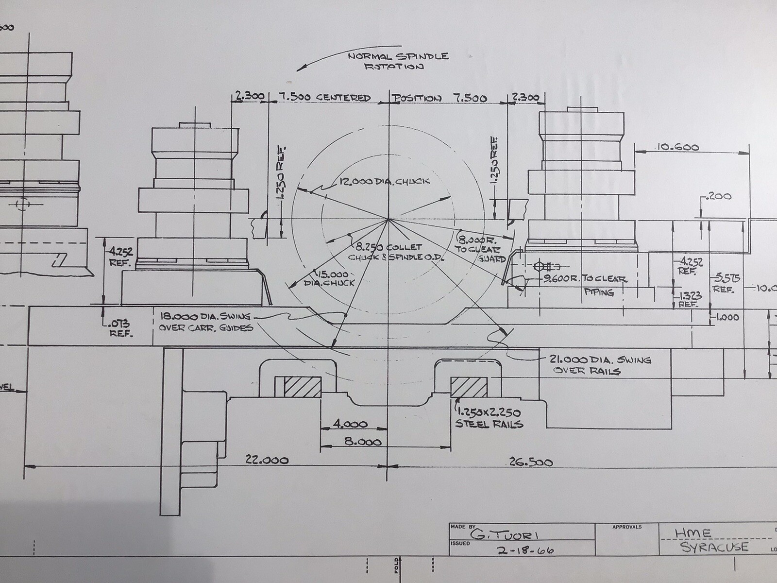 GE Engineering Drawings 1966, 22”x34”, Lathe Square Turret Lathe Tooling, Poster