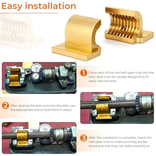 Half Nuts for 10″ & 12″ Lathe – 3/4″-8 Thread, Durable Brass Split Nut Set
