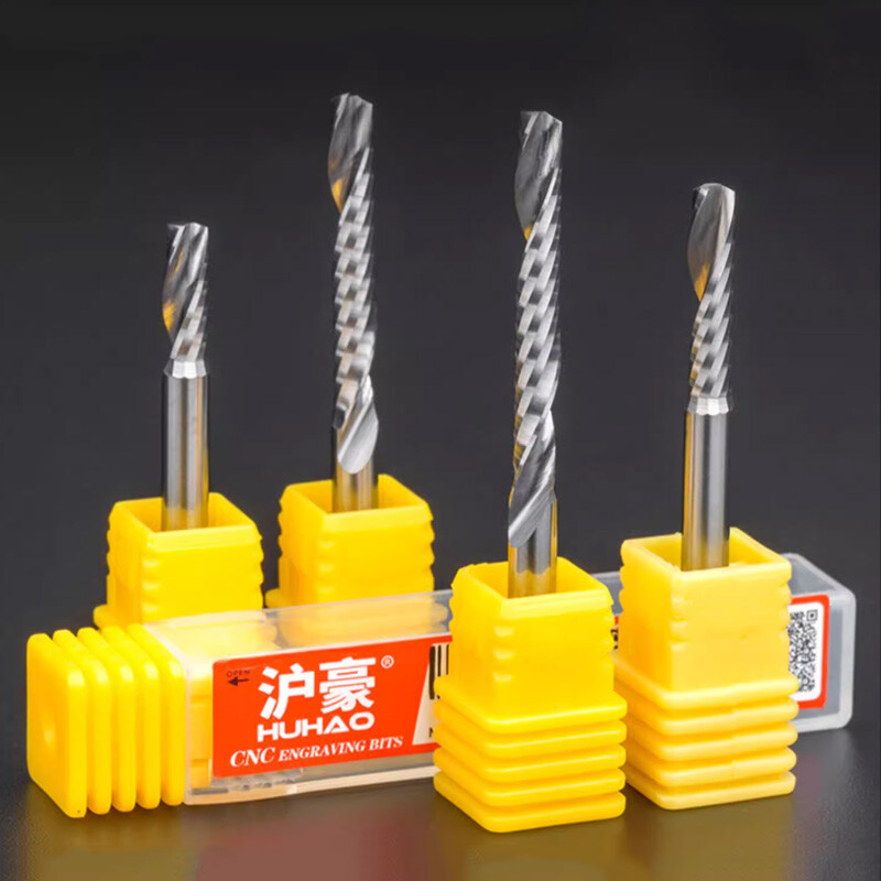 10Pcs 4mm Carbide Single Flute Spiral Router Bit End Mill CNC Cutter MDF Acrylic