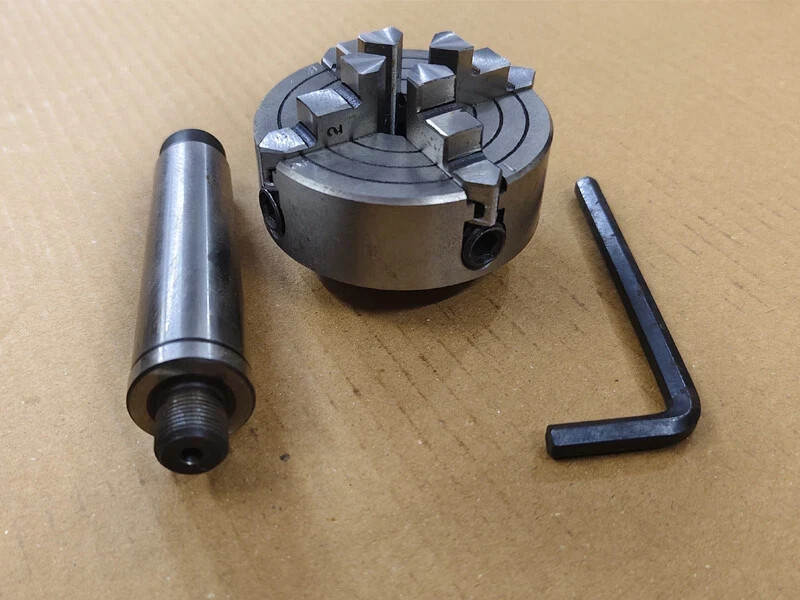 4 Jaw Independent Lathe Chuck Dia. 2-3/4″ 70mm M14X1 MT3 Shank Arbor M12X1.75