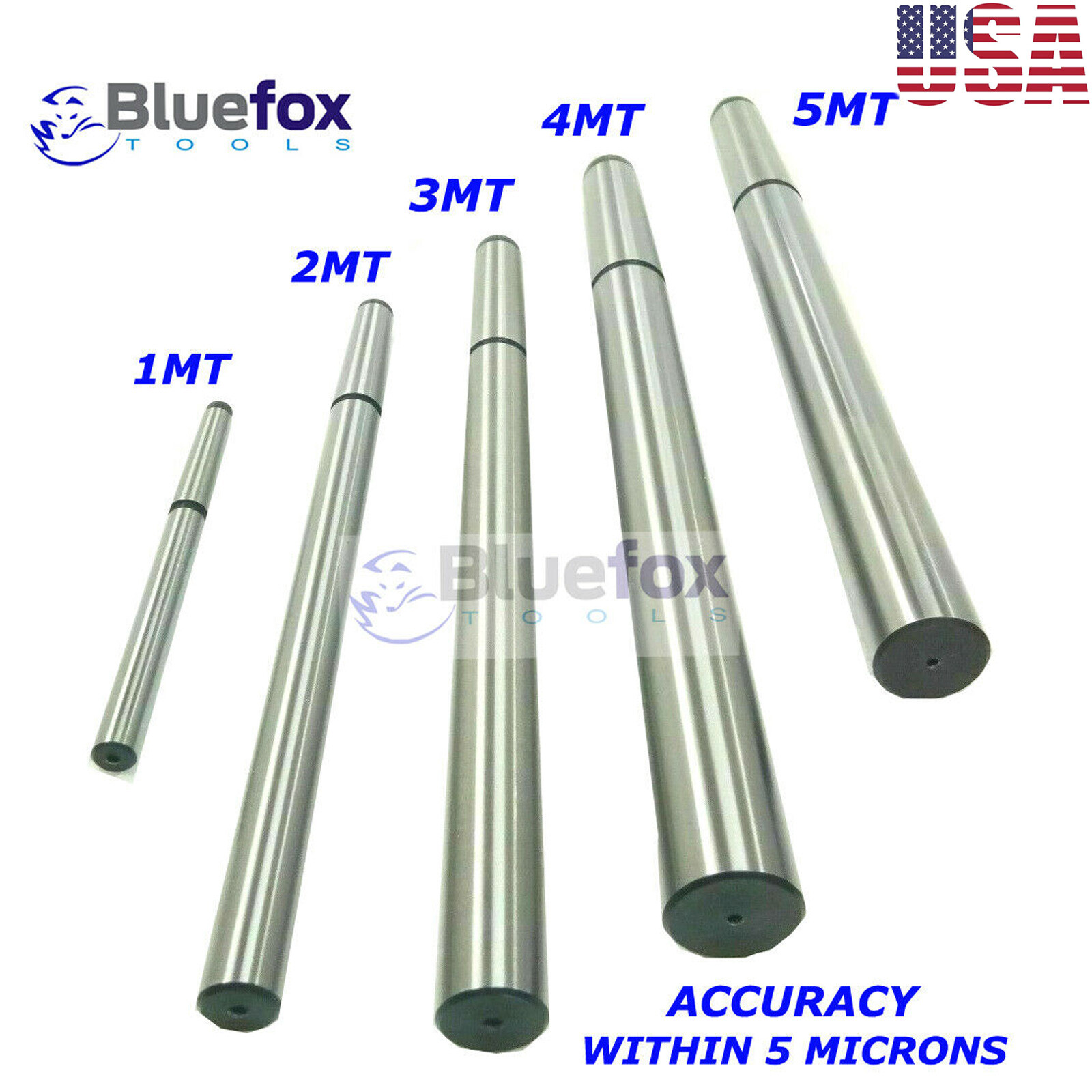 Lathe Alignment Test Bar Shank Size 1MT, 2MT, 3MT, 4MT, 5MT, 6MT Bluefox