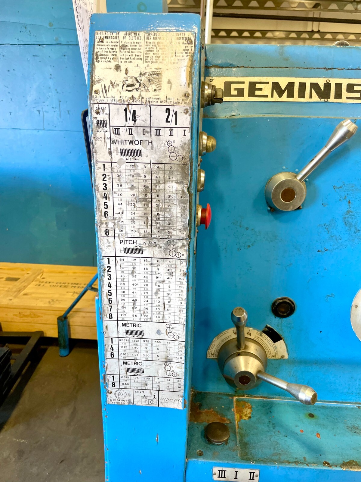 Geminis GE870 Gap Engine Lathe 38″ Swing by 160″ Btw Centers 6-1/4″ Thru Spindle