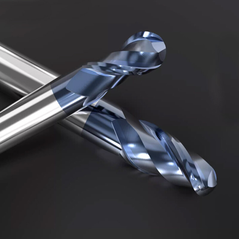 2 Flute Ball Nose End Mill Solid Carbide Milling Cutter Bit TiSiN Coating CNC