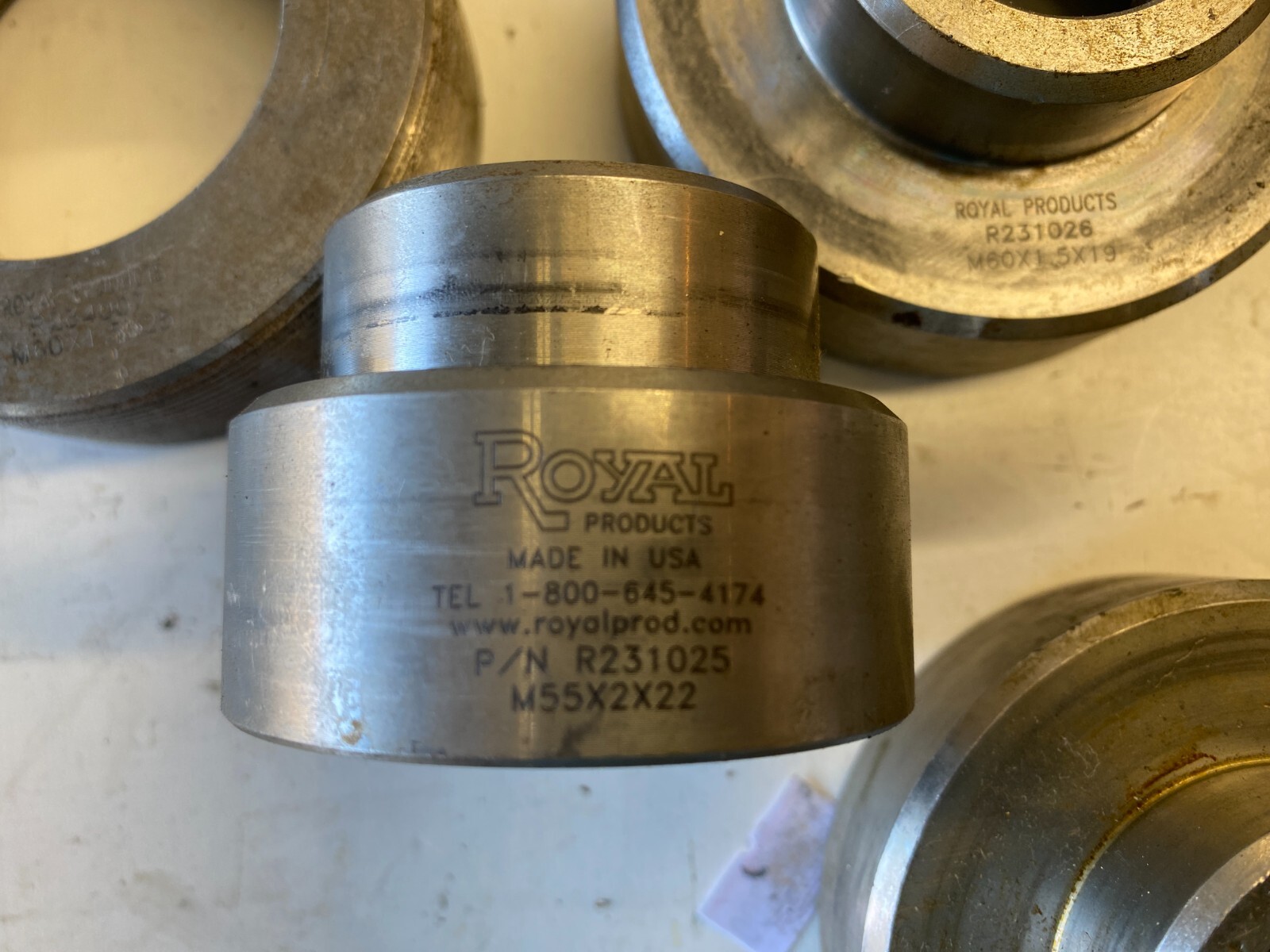 6 Lot Royal Products m75x2x22 m55x2x21 m60x1.5×19 25 CNC Lathe Chuck Adapter