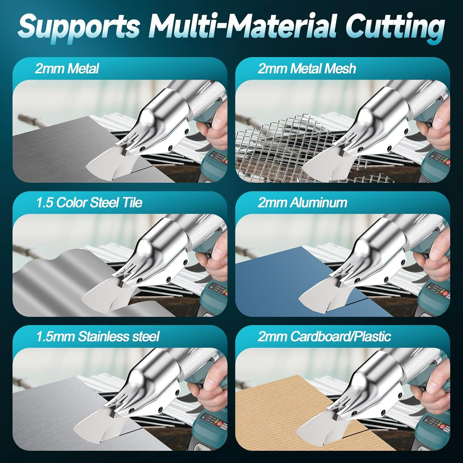 Cordless Sheet Metal Cutter, Metal Shear with 2×4.0Ah Battery, Brushless Electri