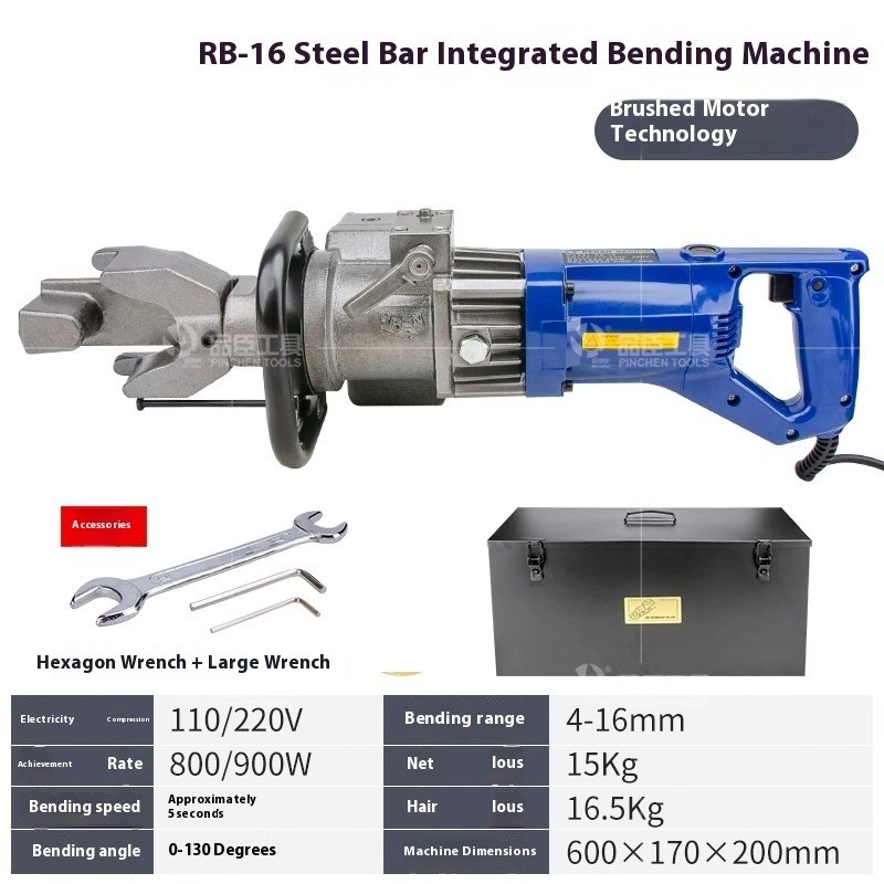 Portable Handheld 1500W Electric Hydraulic Rebar Bender 6mm-25mm Bending Range