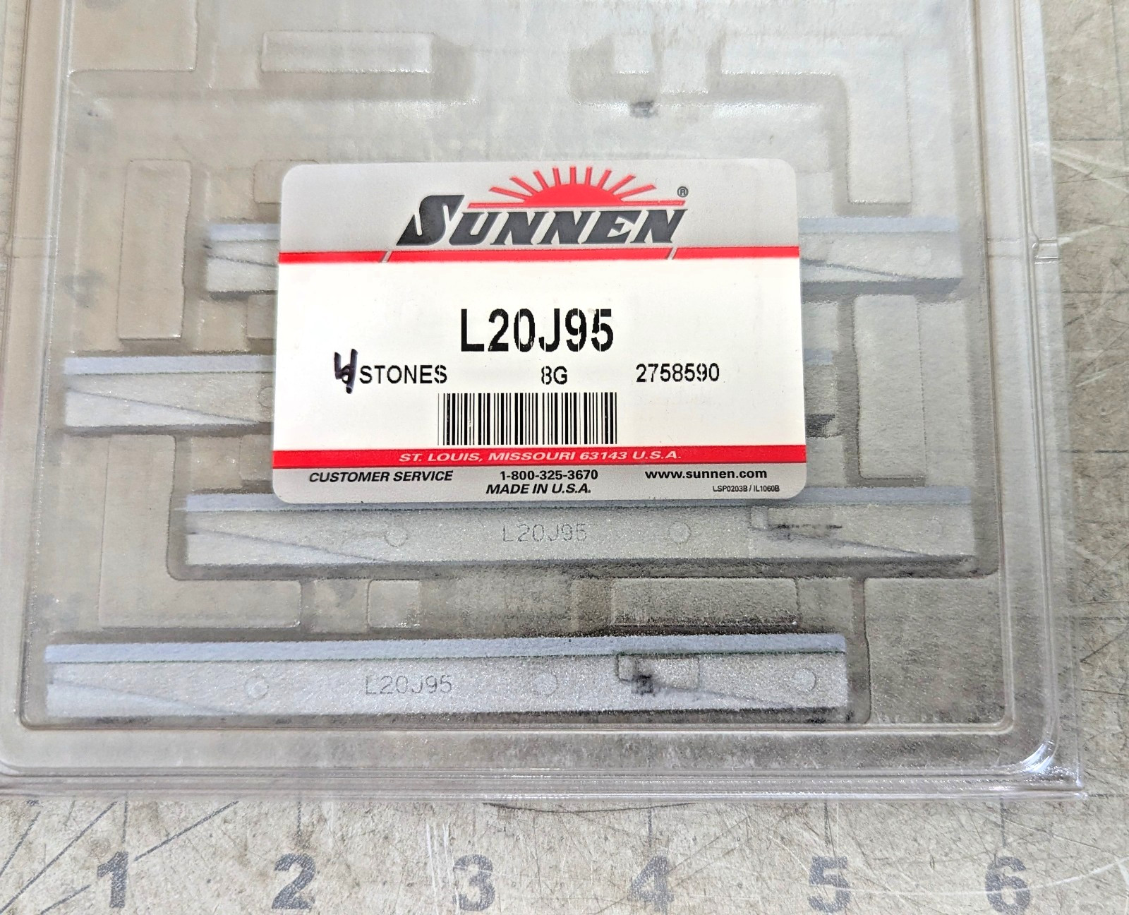 L20-J95 Sunnen 500 Grit Silicon Carbide L20 Mandril (Set Of 4 Stones) #4