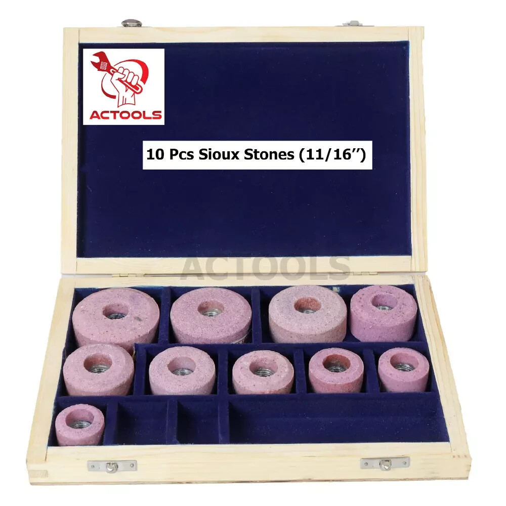 Sioux Valve Seat Pink Grinding Wheels Set 10 Pcs Stone Holder Star Drive 11/16”