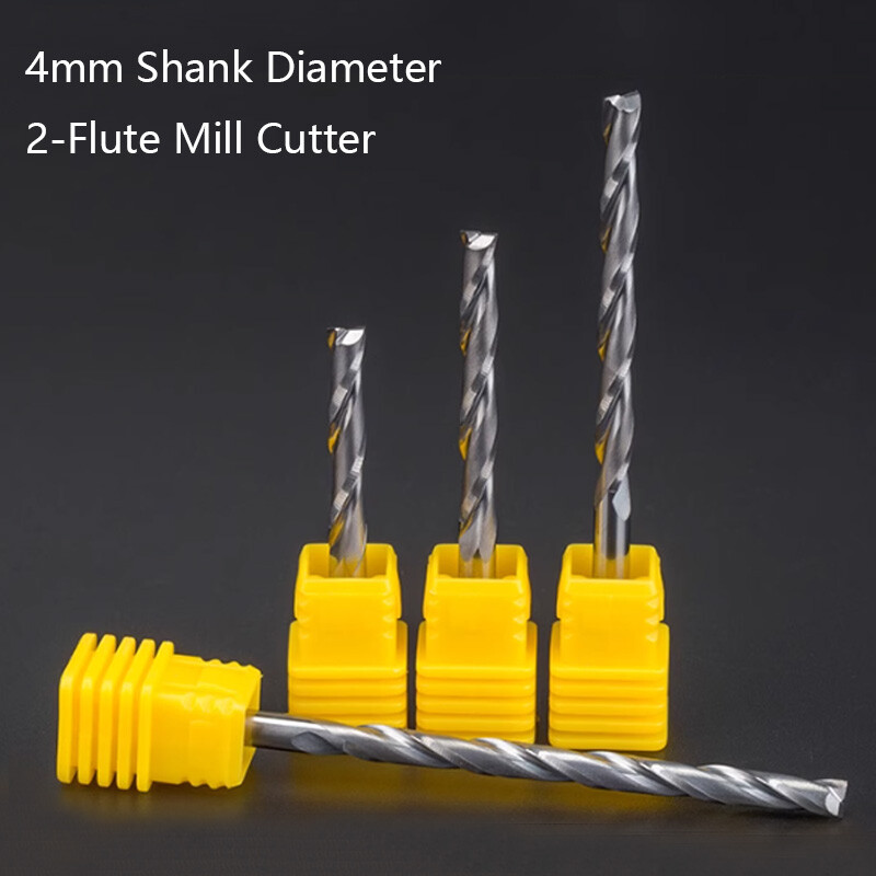 Ø4mm CNC Straigh End Mill Milling Cutting 2 Flute Cutter Drill Bit Spiral Router