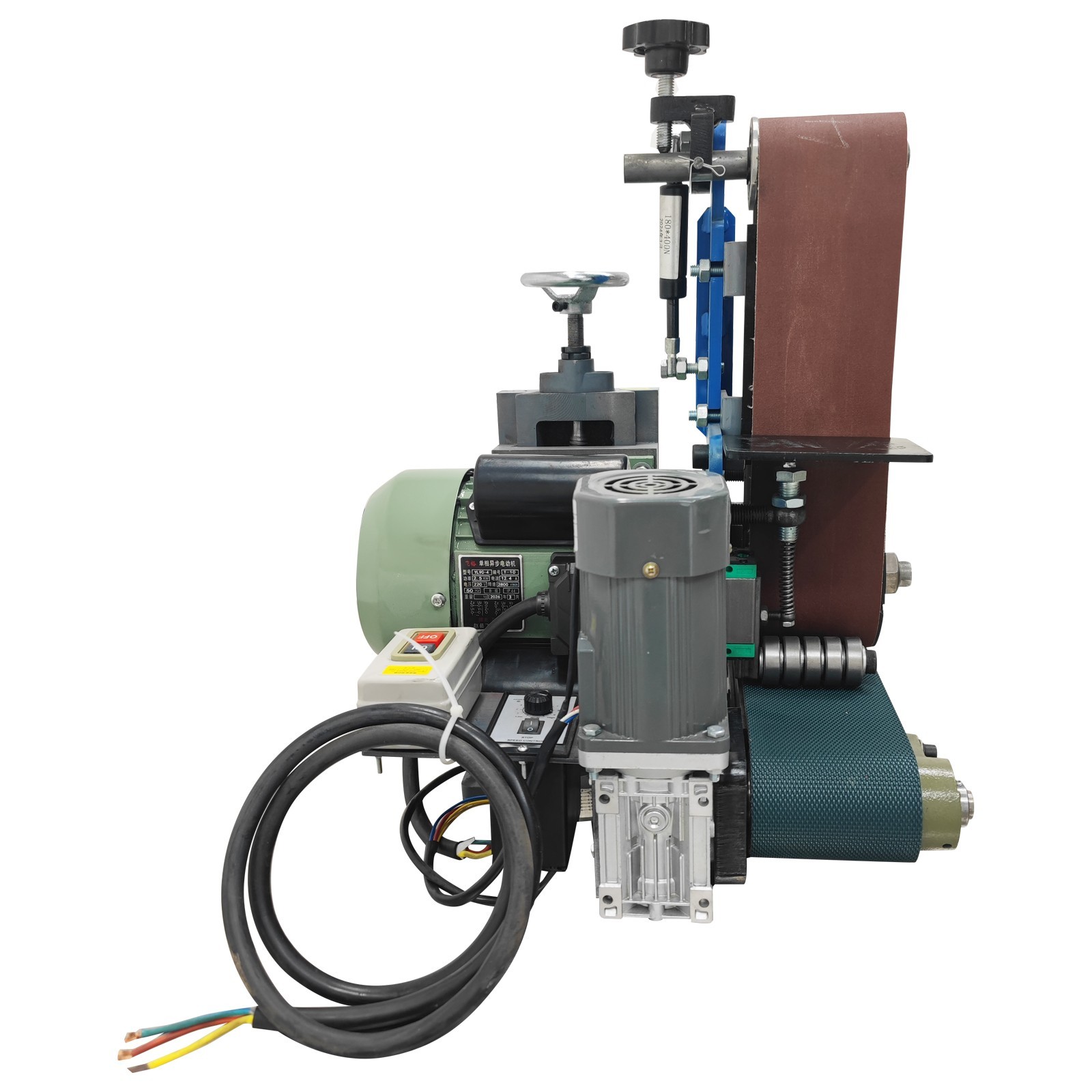 220V Single Head Belt Sander Polishing Machine for Metal Surface Deburring etc.