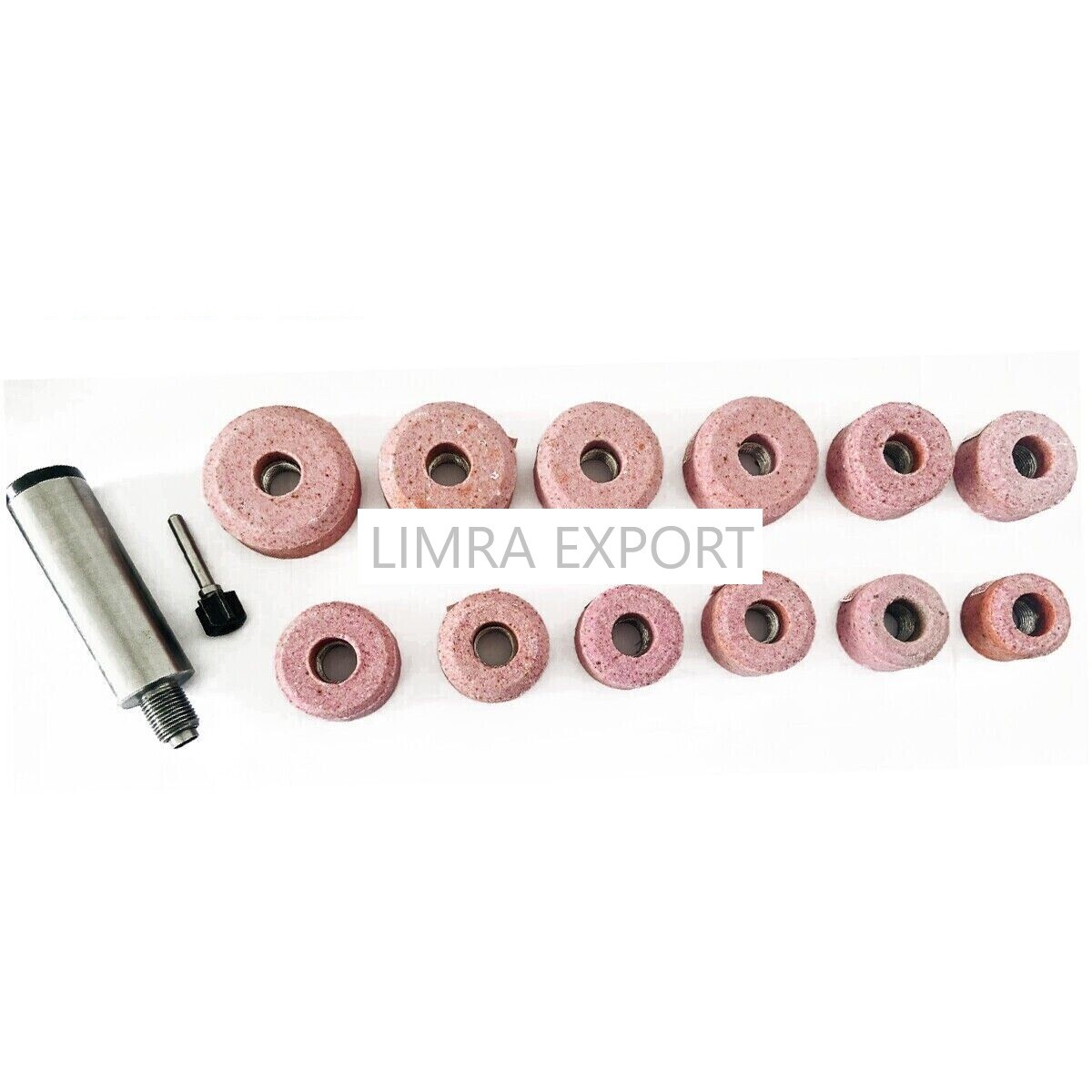 Sioux Valve Seat Pink Grinding Wheels Set 12 Pcs Stone +Holder Star Drive 11/16″